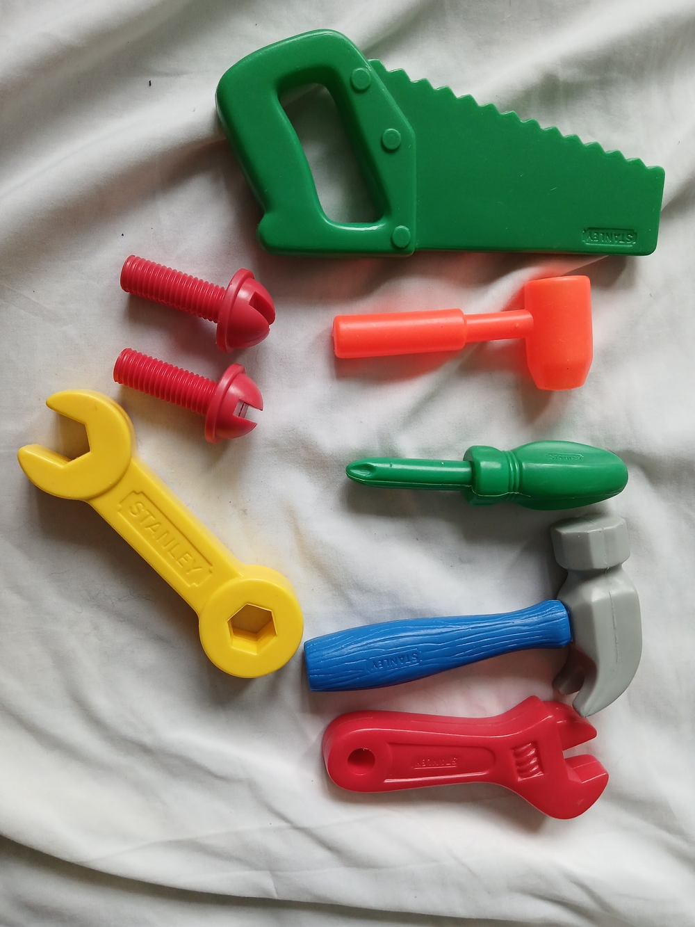 Vtg Stanley Pretend Play Tool Set w/ Saw, Wrench, Hammer, Screwdriver